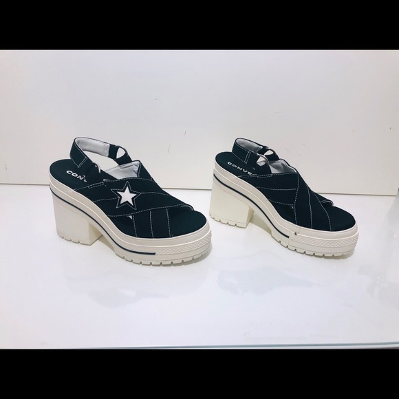 Converse One Star BoardwalkStrut Sandal Heel Black - Picture 6 of 8